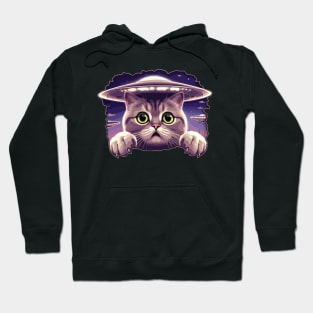 Funny Cat Selfie With UFOs Behind Hoodie